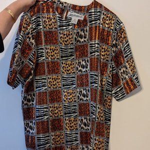 Yves St. Clair 2 16W Leopard Print Blouse